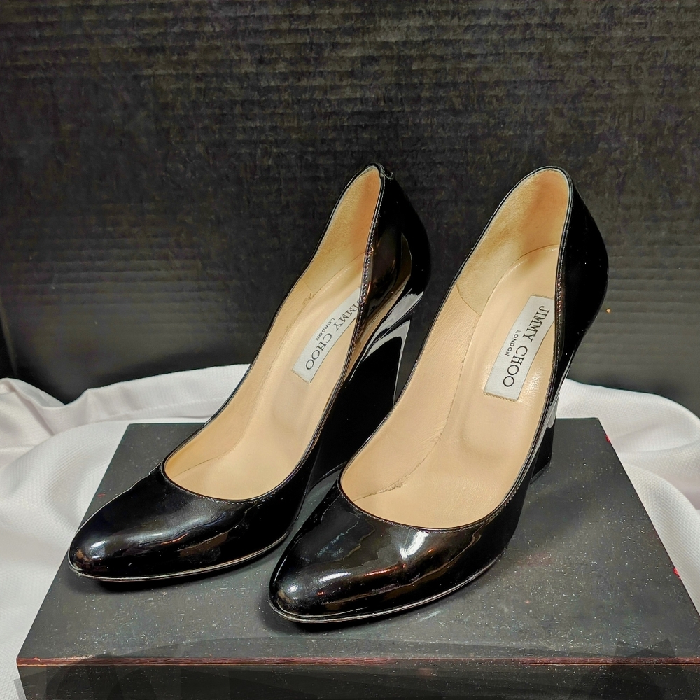 Jimmy Choo Black Patent Leather Pumps